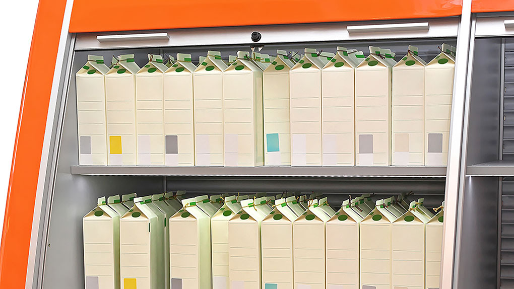 image of cartons on shelves