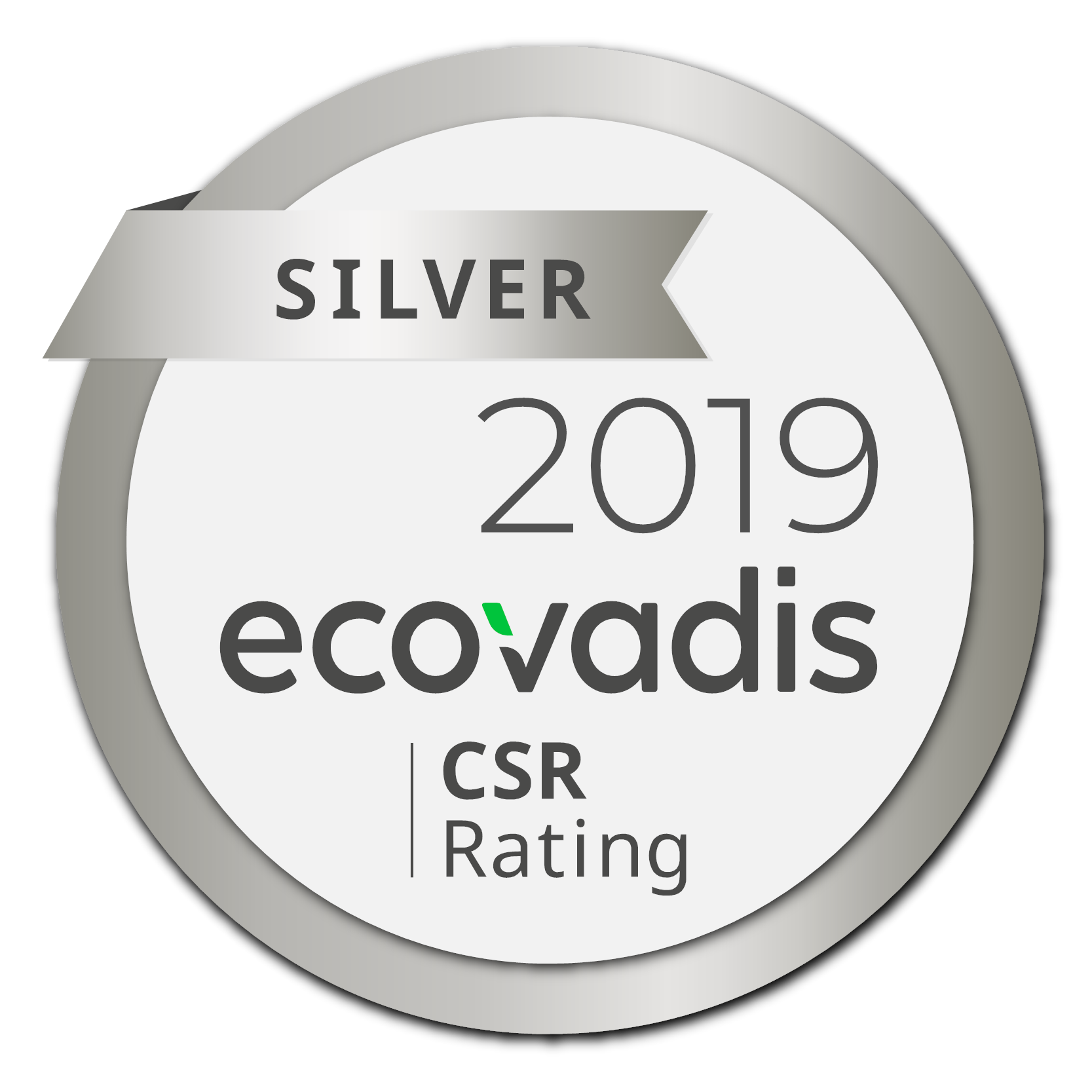 2019 Silver Medal EcoVadis CSR Rating