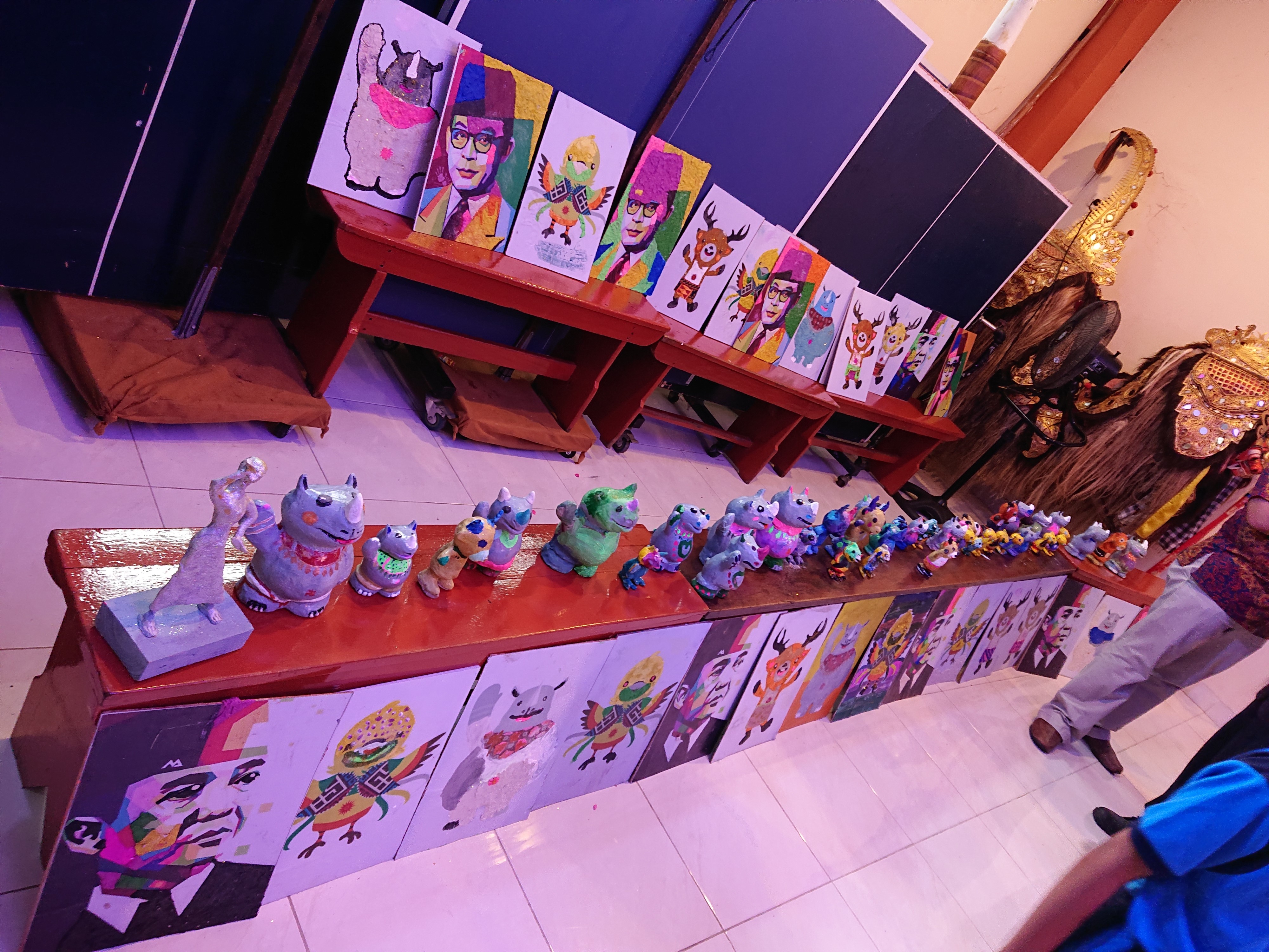Displayed art pieces from the event
