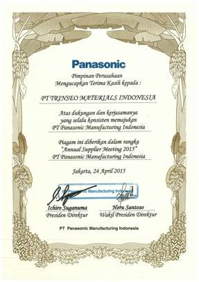 Trinseo Recieves Best Supplier Award from Panasonic