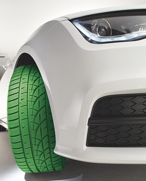 Green Car Tire