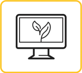 icon of computer with plant on screen