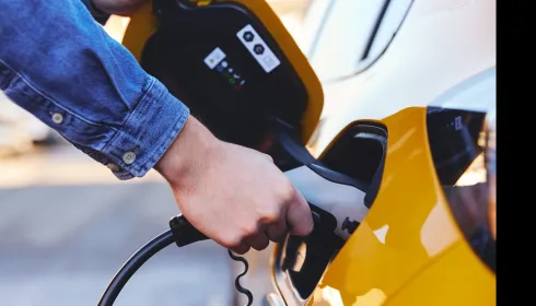 image of car charging